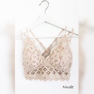 Anemone Nude Lace Adjustable Double Strap Bralette